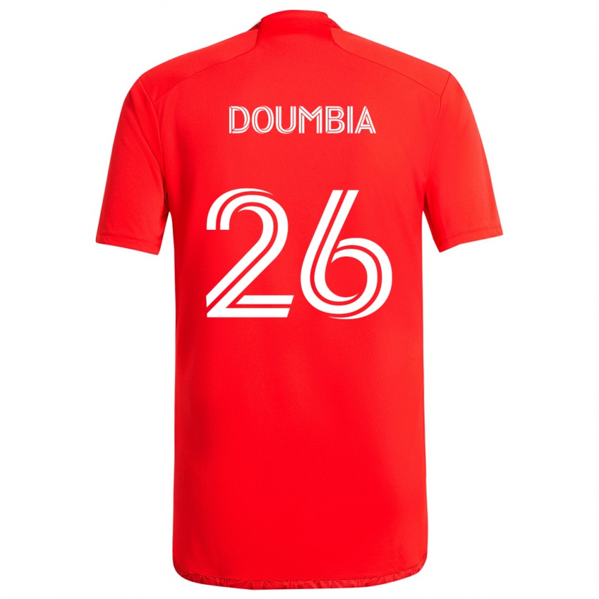 Niño Camiseta Ousmane Doumbia #26 Rojo Blanco 1ª Equipación 2024/25 La Camisa