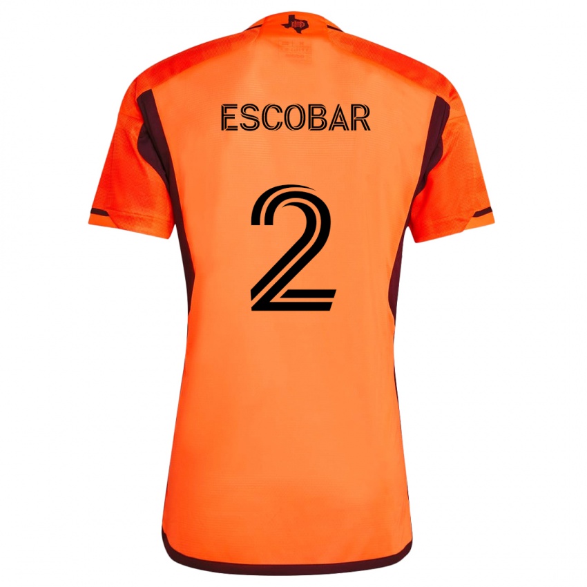 Niño Camiseta Franco Escobar #2 Naranja Negro 1ª Equipación 2024/25 La Camisa