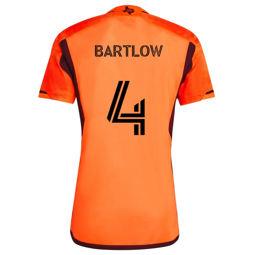 Niño Camiseta Ethan Bartlow #4 Naranja Negro 1ª Equipación 2024/25 La Camisa