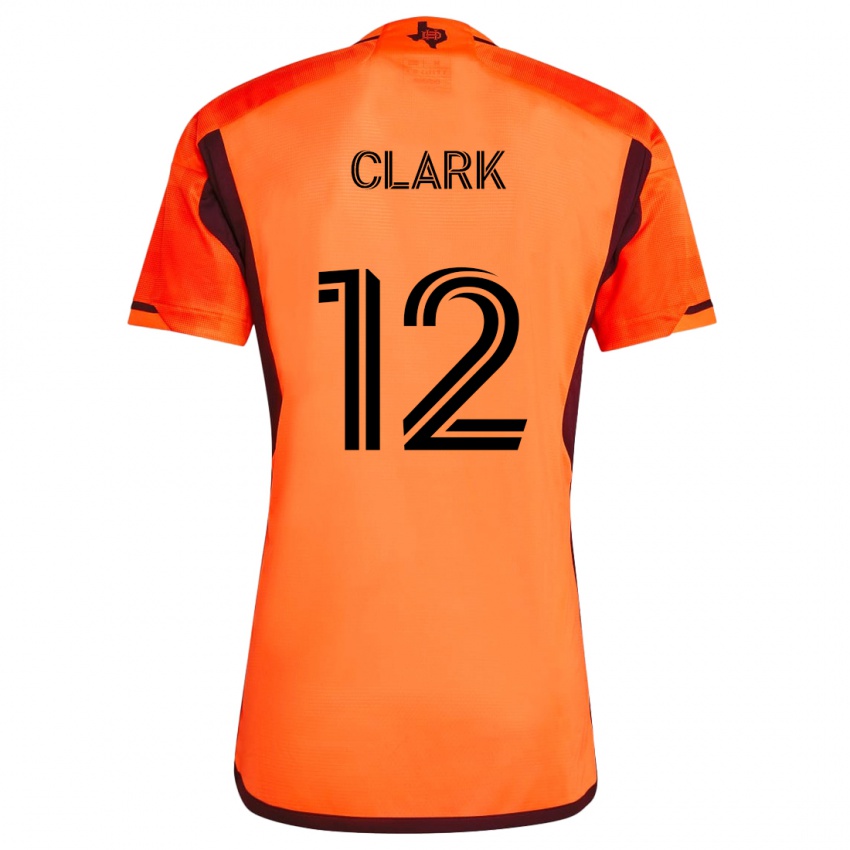 Niño Camiseta Steve Clark #12 Naranja Negro 1ª Equipación 2024/25 La Camisa