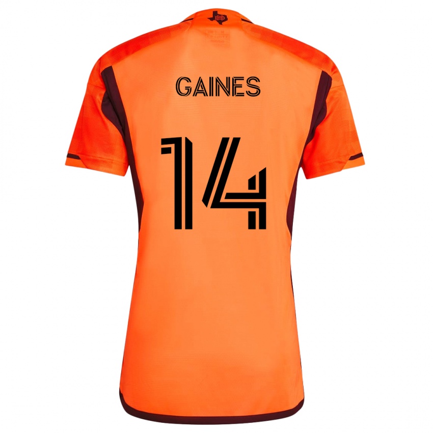 Niño Camiseta Mckinze Gaines #14 Naranja Negro 1ª Equipación 2024/25 La Camisa