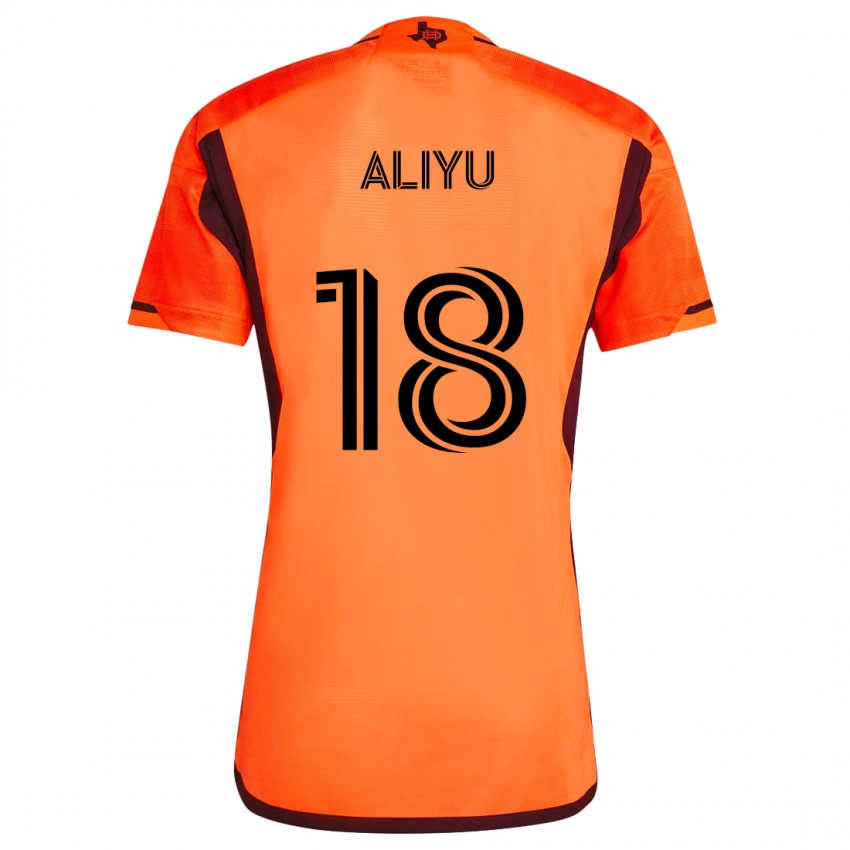 Niño Camiseta Ibrahim Aliyu #18 Naranja Negro 1ª Equipación 2024/25 La Camisa