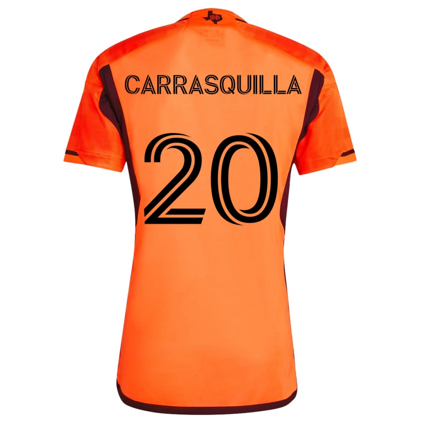 Niño Camiseta Adalberto Carrasquilla #20 Naranja Negro 1ª Equipación 2024/25 La Camisa