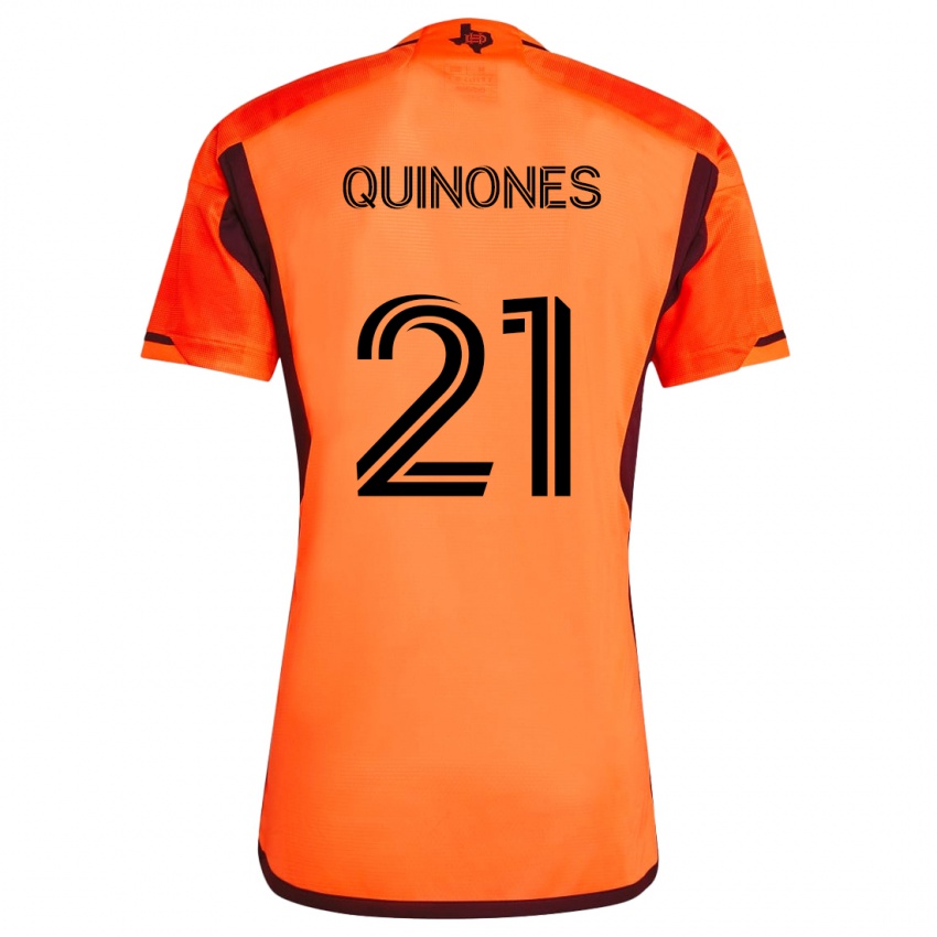 Niño Camiseta Nelson Quiñónes #21 Naranja Negro 1ª Equipación 2024/25 La Camisa