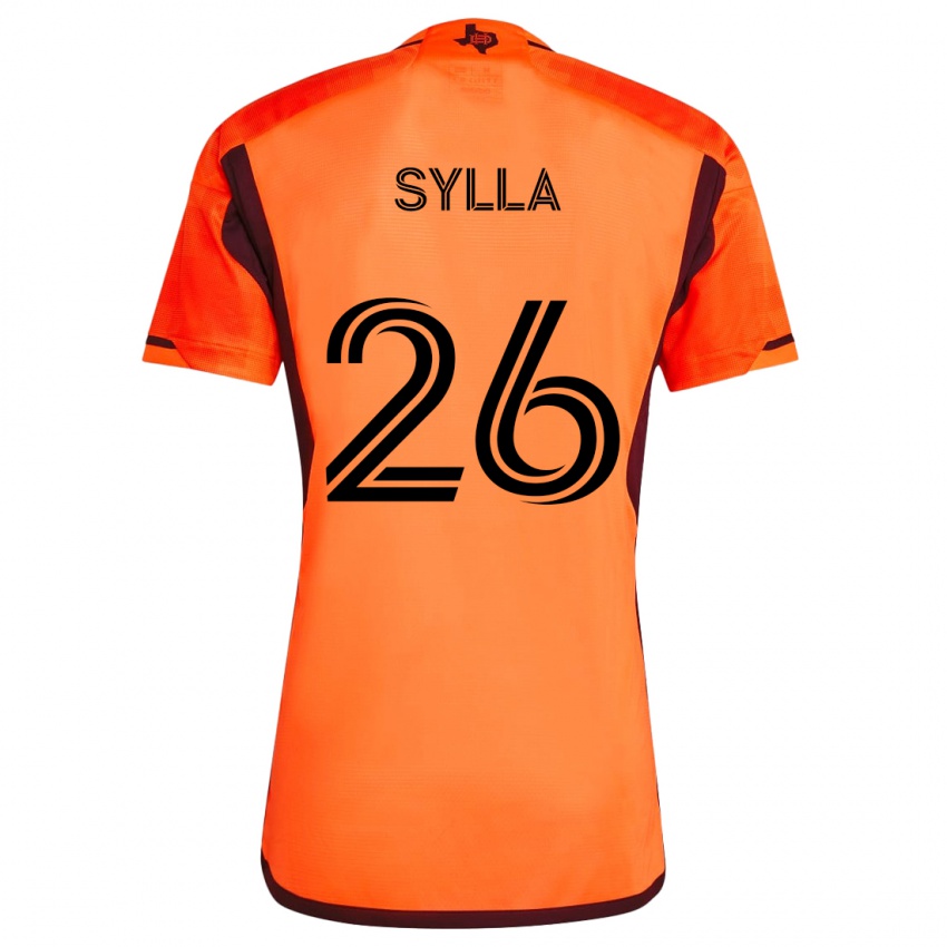 Niño Camiseta Ousmane Sylla #26 Naranja Negro 1ª Equipación 2024/25 La Camisa