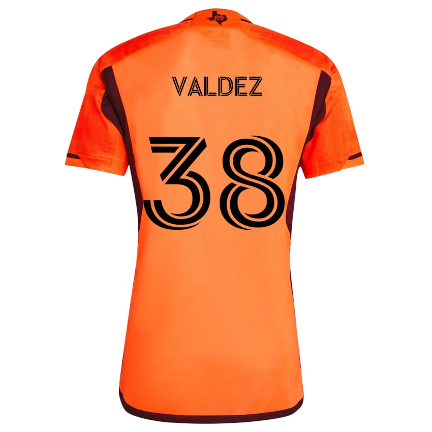 Niño Camiseta Xavier Valdez #38 Naranja Negro 1ª Equipación 2024/25 La Camisa