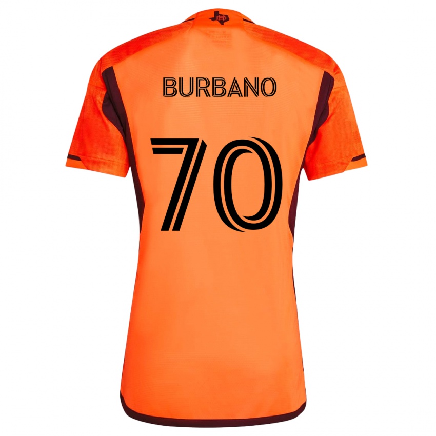 Niño Camiseta Jordy Burbano #70 Naranja Negro 1ª Equipación 2024/25 La Camisa