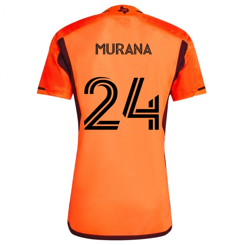 Niño Camiseta Mujeeb Murana #24 Naranja Negro 1ª Equipación 2024/25 La Camisa