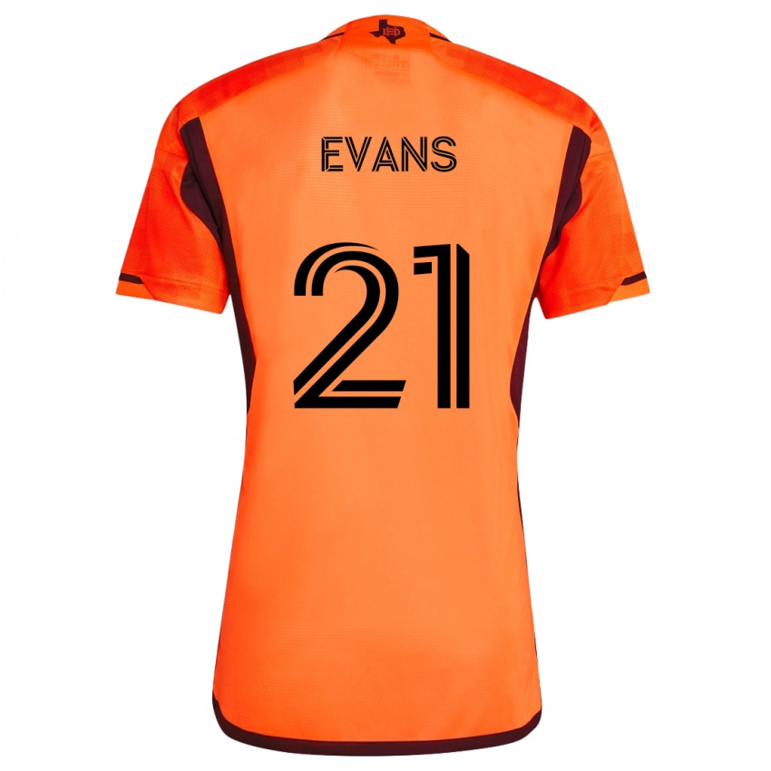 Niño Camiseta Jacob Evans #21 Naranja Negro 1ª Equipación 2024/25 La Camisa