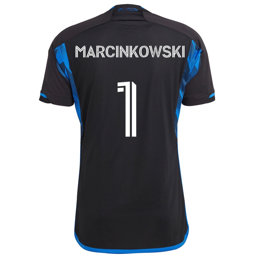 Niño Camiseta Jt Marcinkowski #1 Azul Negro 1ª Equipación 2024/25 La Camisa