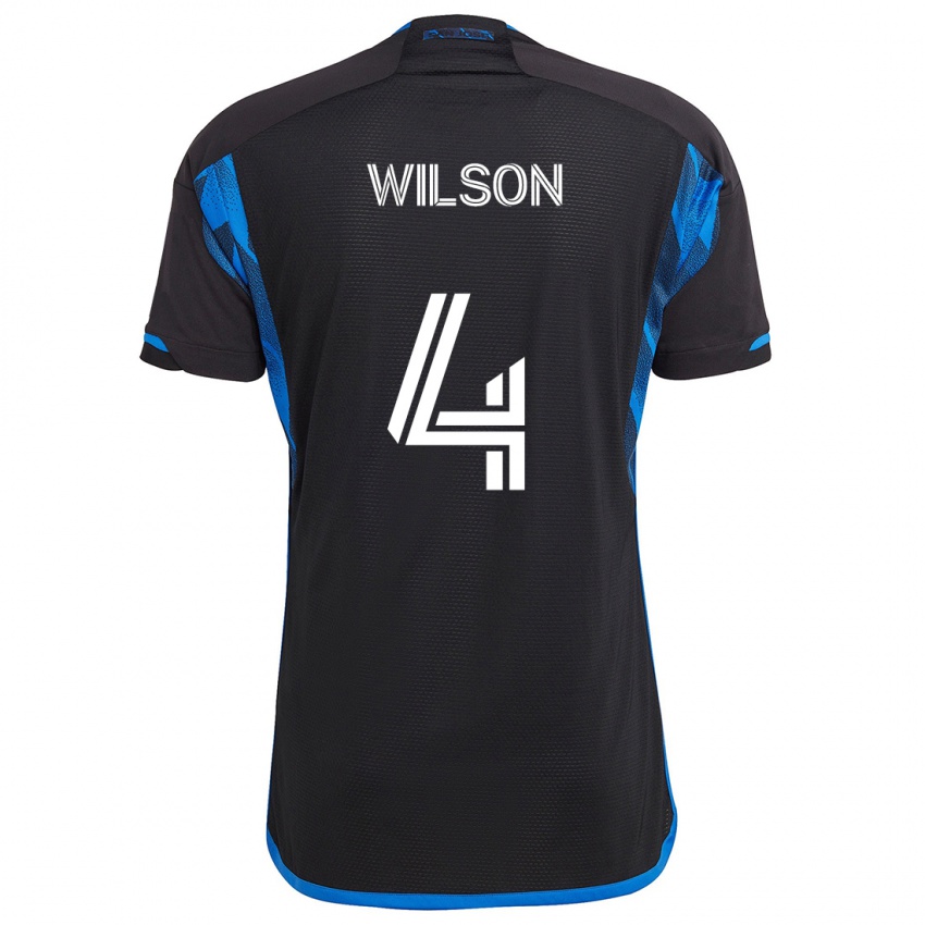 Niño Camiseta Bruno Wilson #4 Azul Negro 1ª Equipación 2024/25 La Camisa