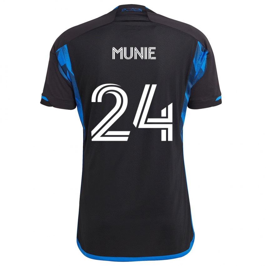 Niño Camiseta Daniel Munie #24 Azul Negro 1ª Equipación 2024/25 La Camisa