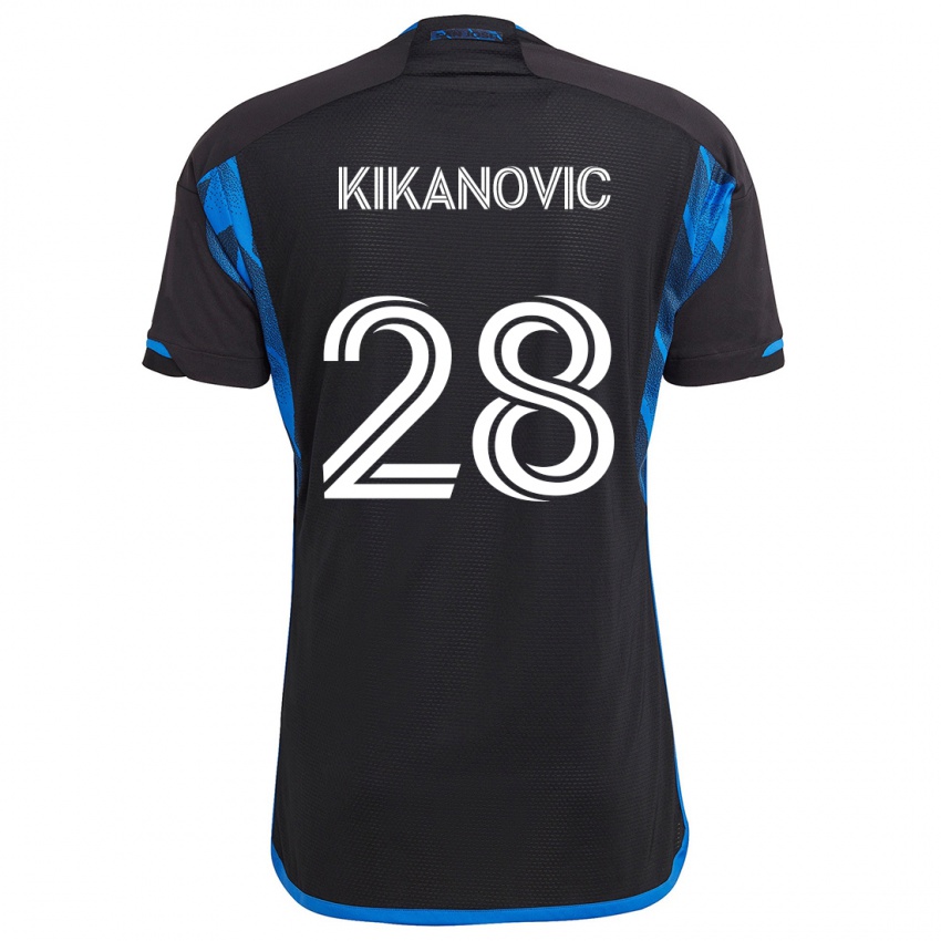 Niño Camiseta Benjamin Kikanovic #28 Azul Negro 1ª Equipación 2024/25 La Camisa