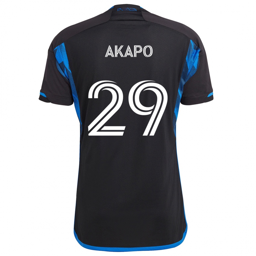 Niño Camiseta Carlos Akapo #29 Azul Negro 1ª Equipación 2024/25 La Camisa