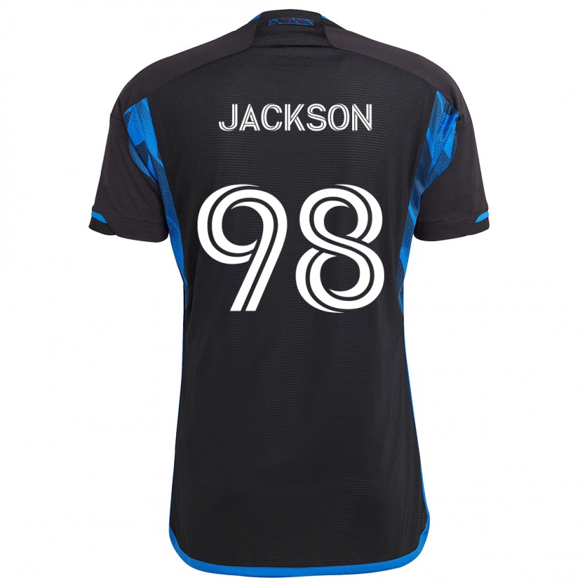 Niño Camiseta Jacob Jackson #98 Azul Negro 1ª Equipación 2024/25 La Camisa