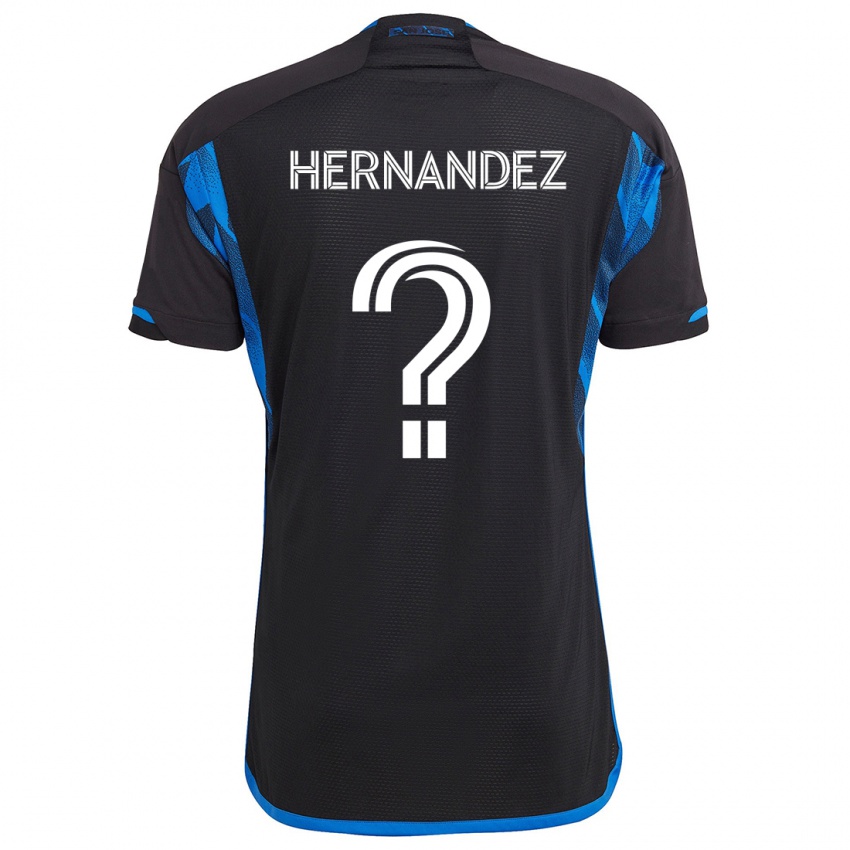 Niño Camiseta Oliver Hernandez #0 Azul Negro 1ª Equipación 2024/25 La Camisa