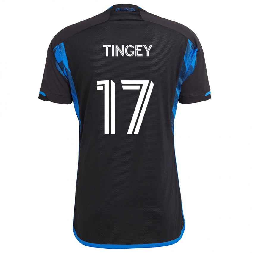 Niño Camiseta Keegan Tingey #17 Azul Negro 1ª Equipación 2024/25 La Camisa