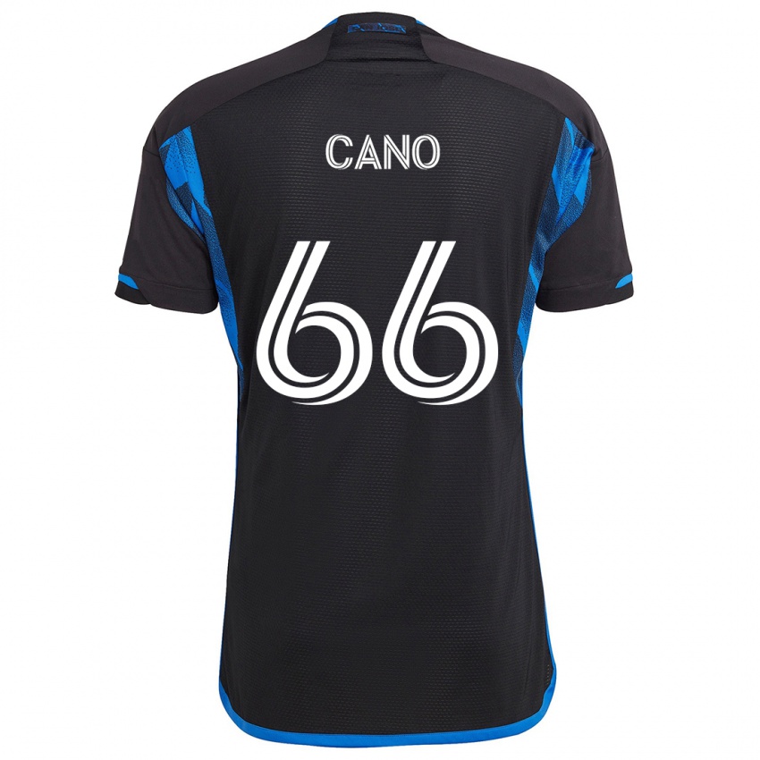 Niño Camiseta Alejandro Cano #66 Azul Negro 1ª Equipación 2024/25 La Camisa