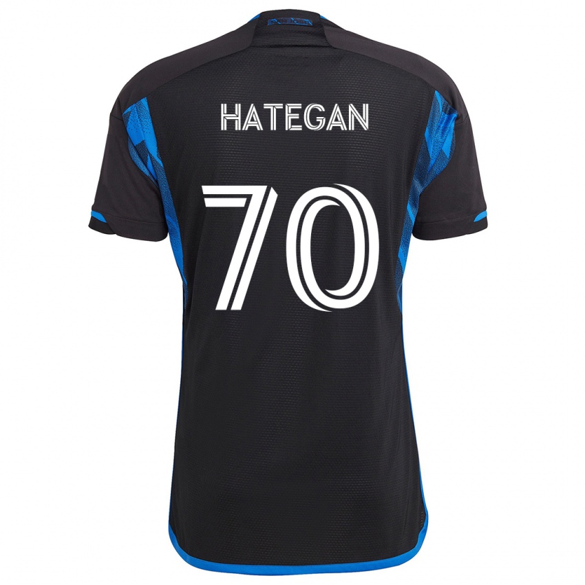 Niño Camiseta Roberto Hategan #70 Azul Negro 1ª Equipación 2024/25 La Camisa