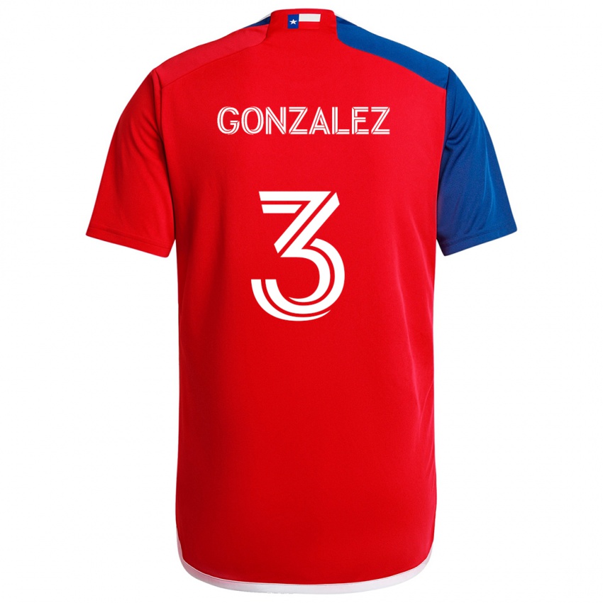 Niño Camiseta Omar González #3 Azul Rojo 1ª Equipación 2024/25 La Camisa