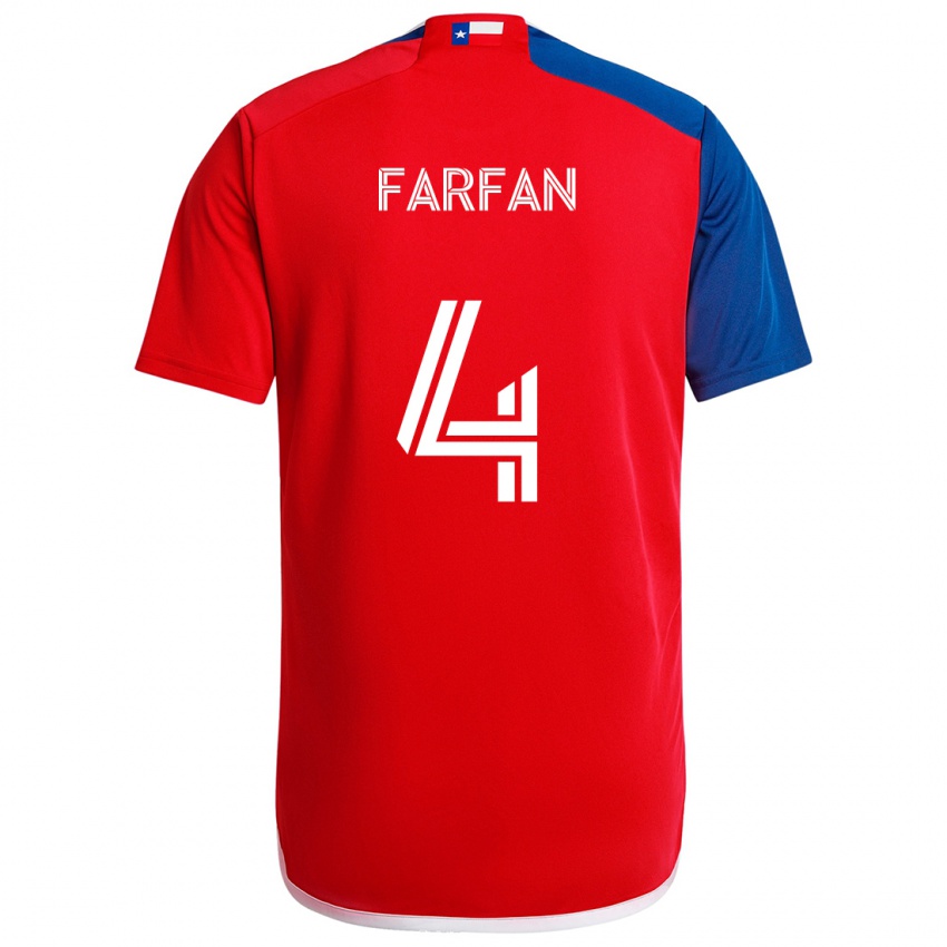 Niño Camiseta Marco Farfán #4 Azul Rojo 1ª Equipación 2024/25 La Camisa