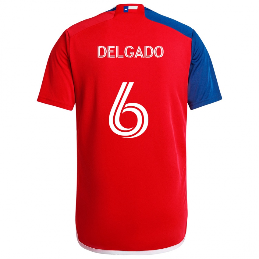 Niño Camiseta Patrickson Delgado #6 Azul Rojo 1ª Equipación 2024/25 La Camisa