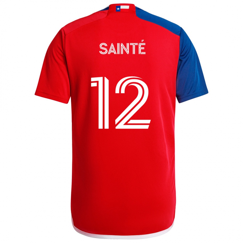 Niño Camiseta Carl Sainté #12 Azul Rojo 1ª Equipación 2024/25 La Camisa