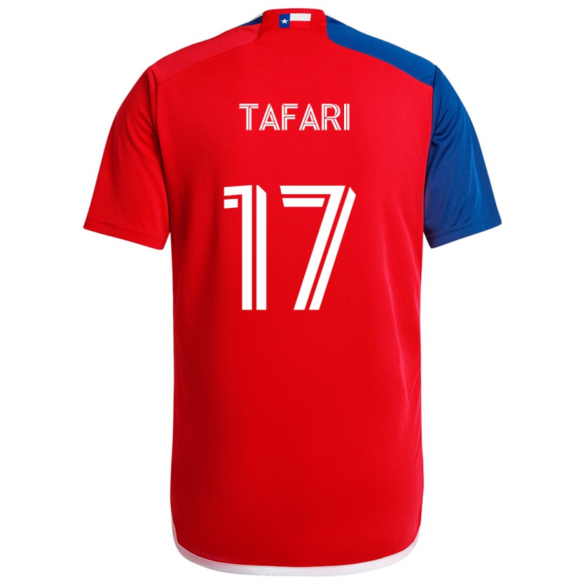 Niño Camiseta Nkosi Tafari #17 Azul Rojo 1ª Equipación 2024/25 La Camisa