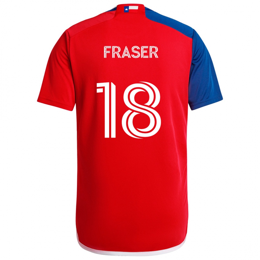 Niño Camiseta Liam Fraser #18 Azul Rojo 1ª Equipación 2024/25 La Camisa