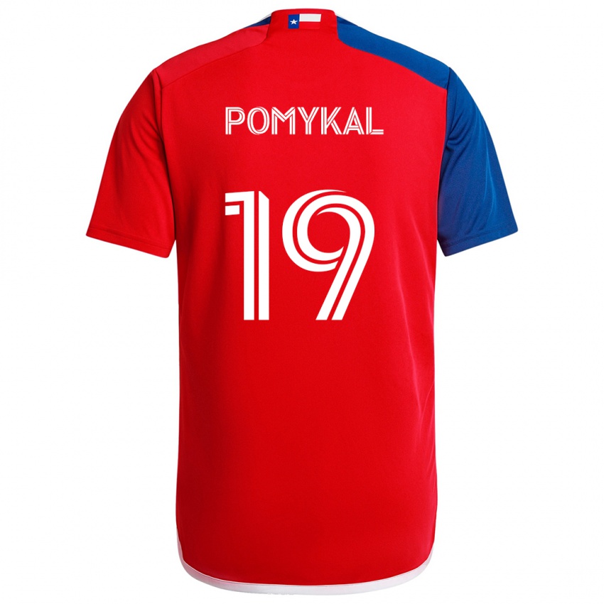 Niño Camiseta Paxton Pomykal #19 Azul Rojo 1ª Equipación 2024/25 La Camisa