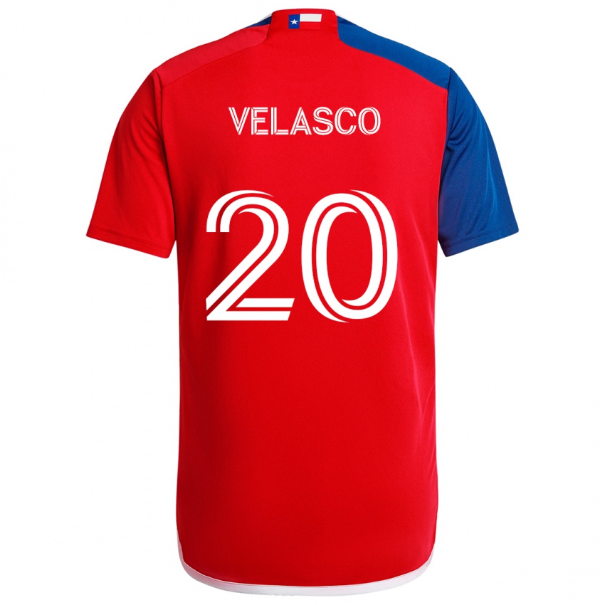 Niño Camiseta Alan Velasco #20 Azul Rojo 1ª Equipación 2024/25 La Camisa