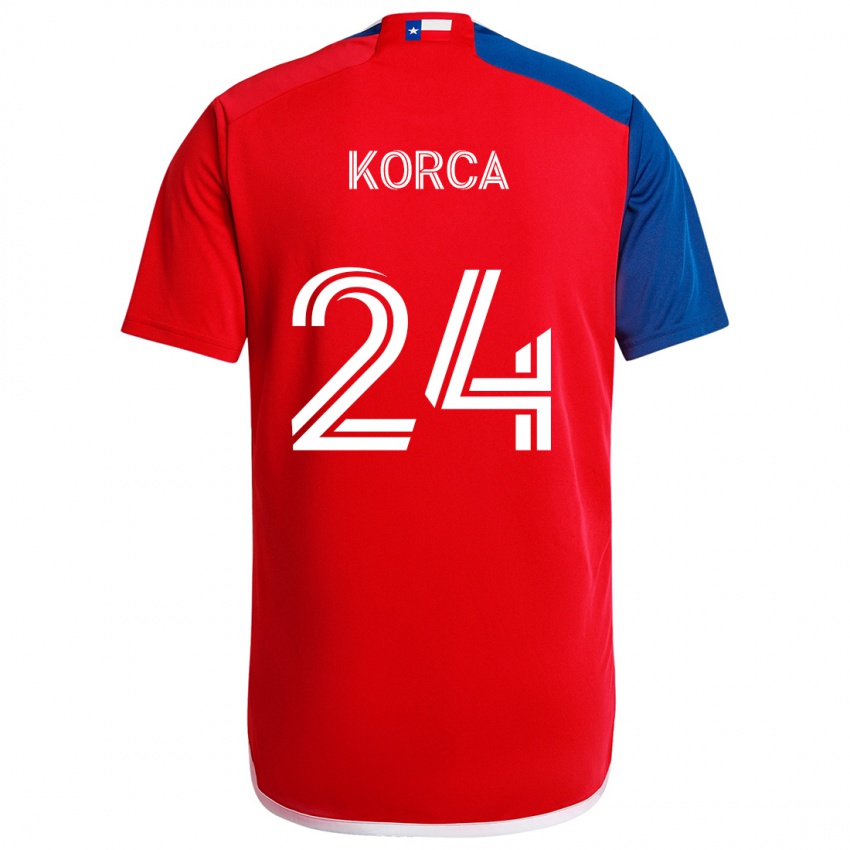 Niño Camiseta Amet Korca #24 Azul Rojo 1ª Equipación 2024/25 La Camisa