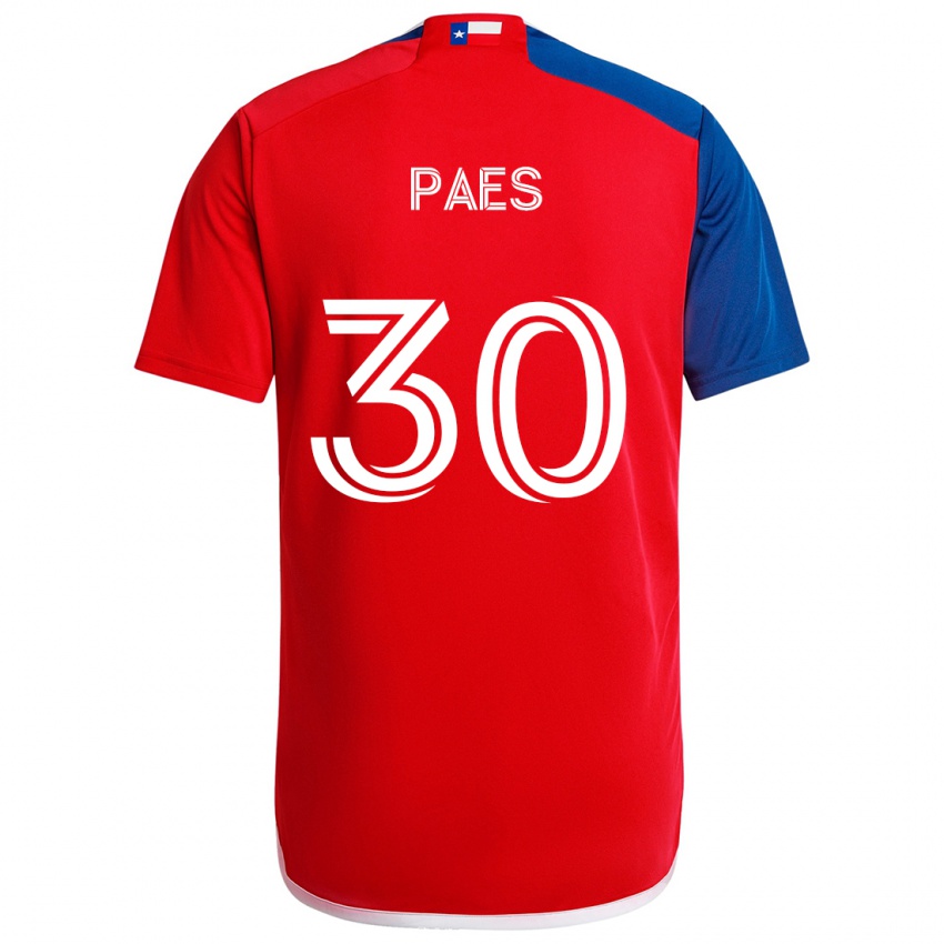 Niño Camiseta Maarten Paes #30 Azul Rojo 1ª Equipación 2024/25 La Camisa