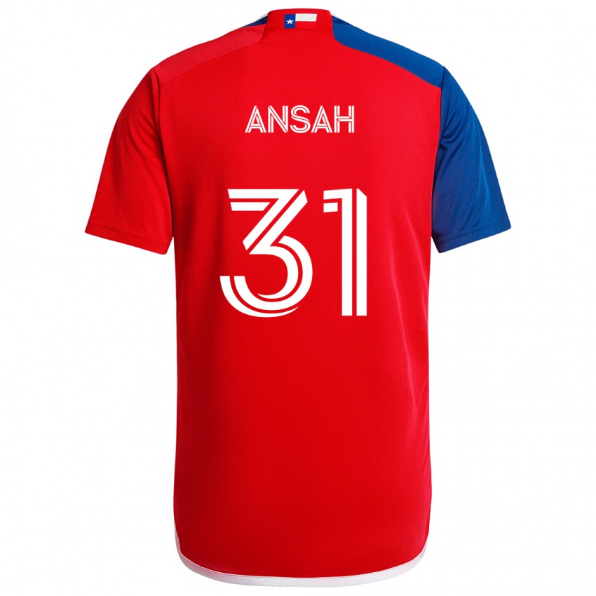 Niño Camiseta Eugene Ansah #31 Azul Rojo 1ª Equipación 2024/25 La Camisa