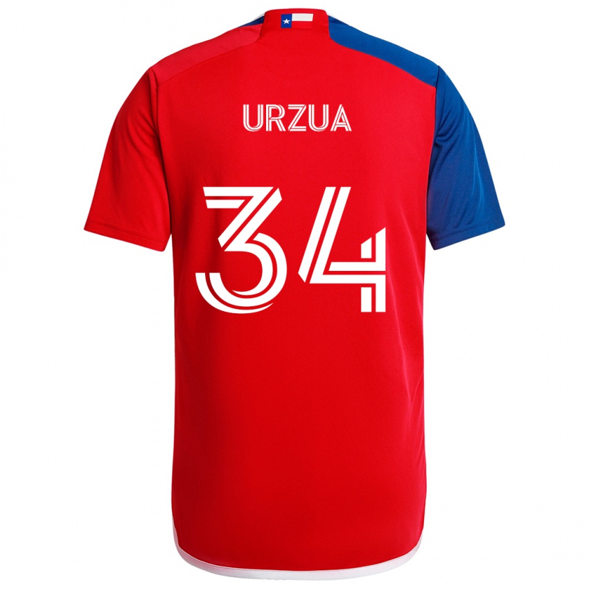 Niño Camiseta Alejandro Urzua #34 Azul Rojo 1ª Equipación 2024/25 La Camisa