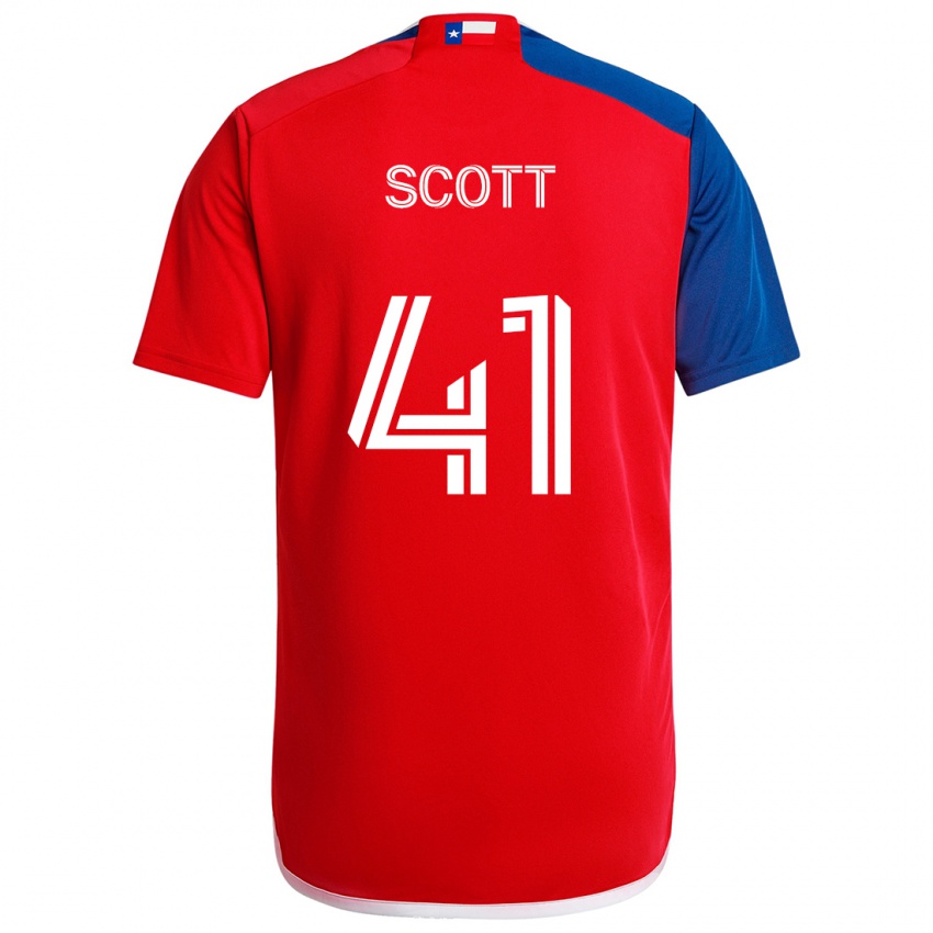 Niño Camiseta Tarik Scott #41 Azul Rojo 1ª Equipación 2024/25 La Camisa