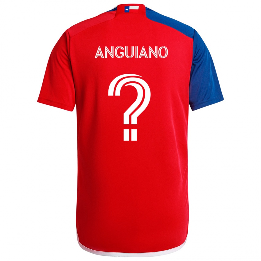 Niño Camiseta Adrian Anguiano #0 Azul Rojo 1ª Equipación 2024/25 La Camisa