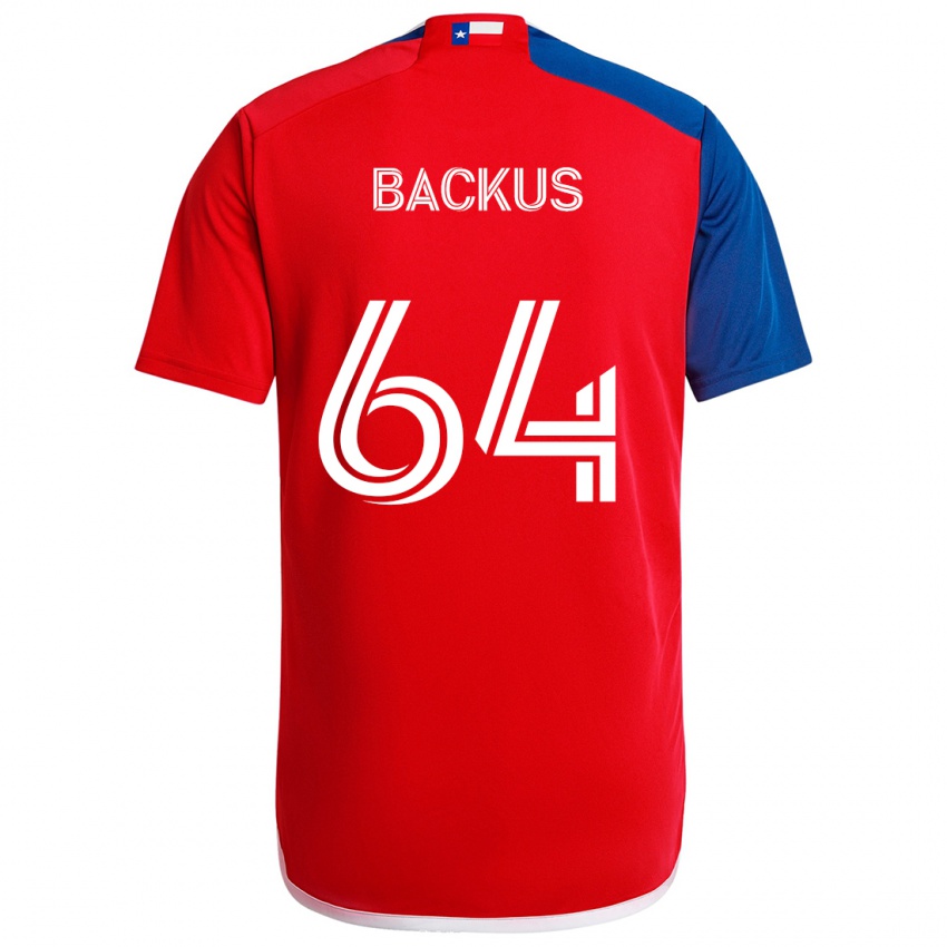 Niño Camiseta Braeden Backus #64 Azul Rojo 1ª Equipación 2024/25 La Camisa