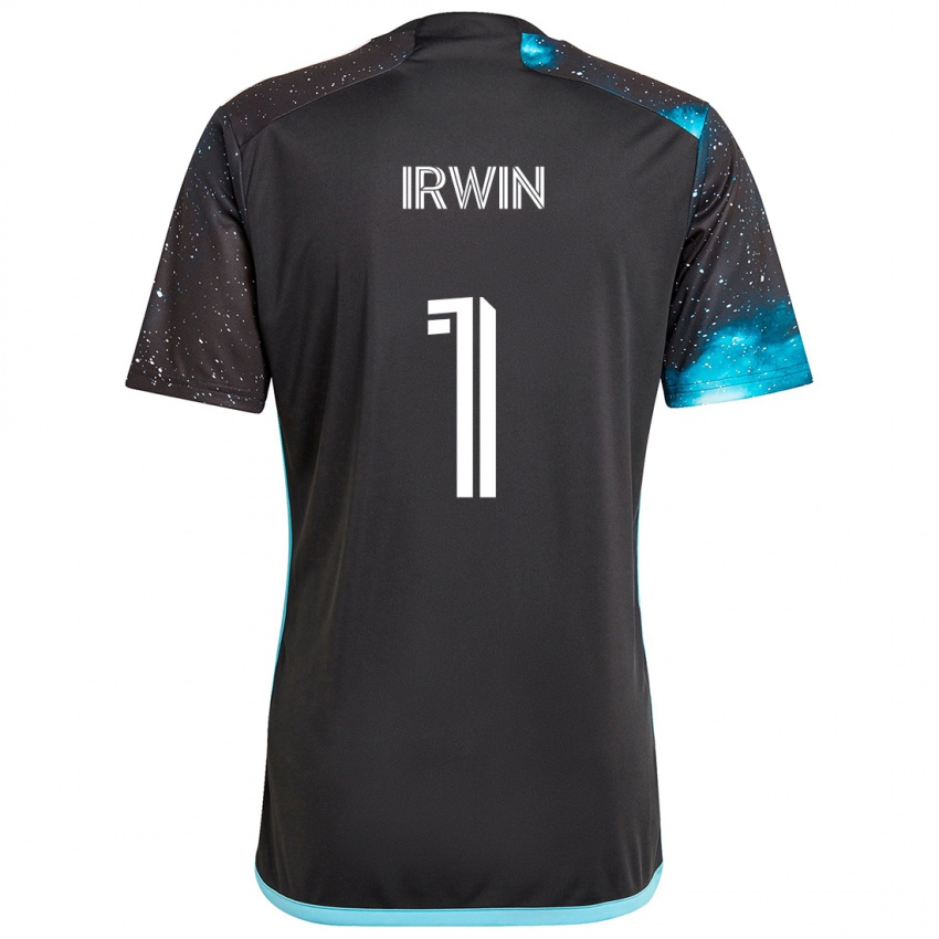 Niño Camiseta Clint Irwin #1 Azul Negro 1ª Equipación 2024/25 La Camisa