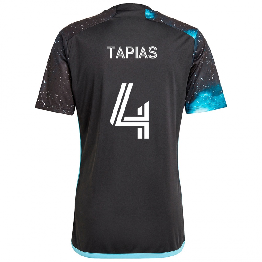 Niño Camiseta Miguel Tapias #4 Azul Negro 1ª Equipación 2024/25 La Camisa