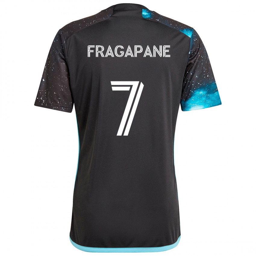 Niño Camiseta Franco Fragapane #7 Azul Negro 1ª Equipación 2024/25 La Camisa