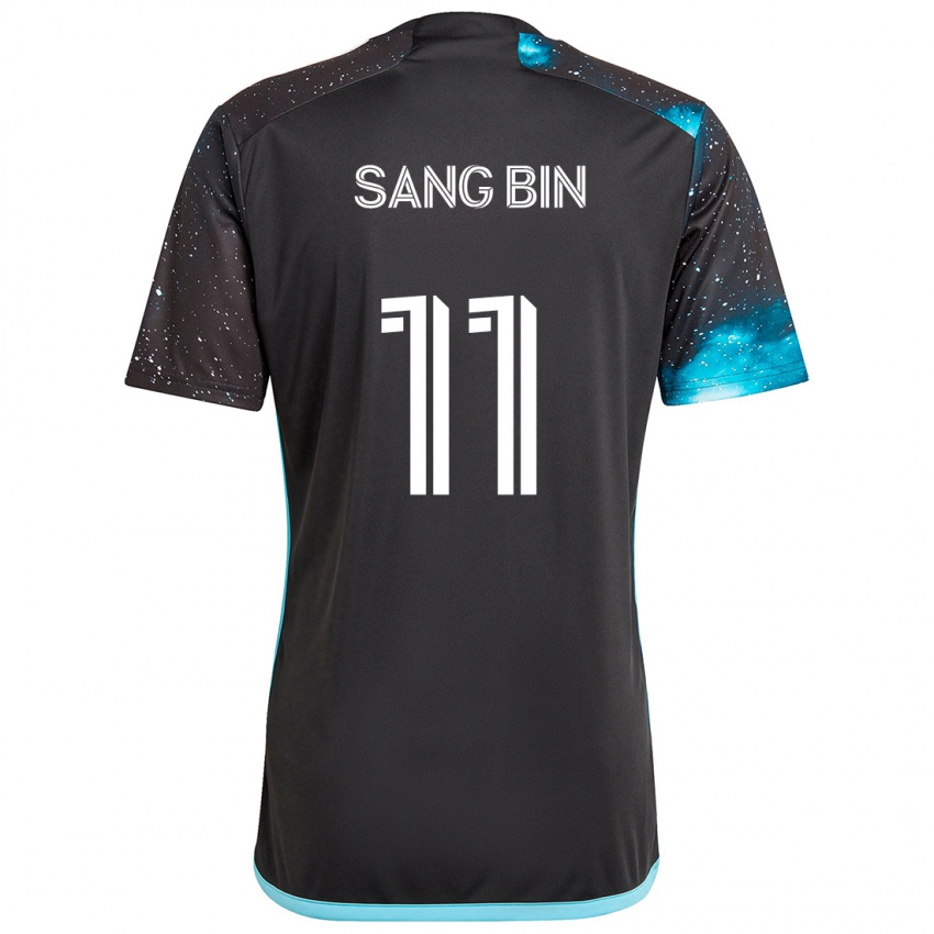 Niño Camiseta Sang-Bin Jeong #11 Azul Negro 1ª Equipación 2024/25 La Camisa