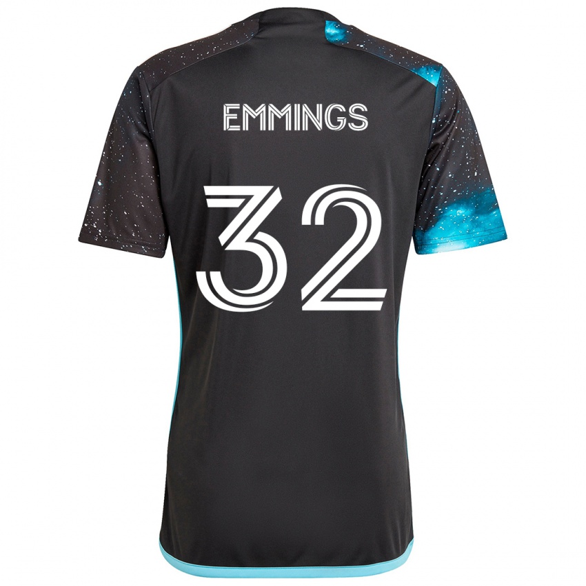 Niño Camiseta Fred Emmings #32 Azul Negro 1ª Equipación 2024/25 La Camisa