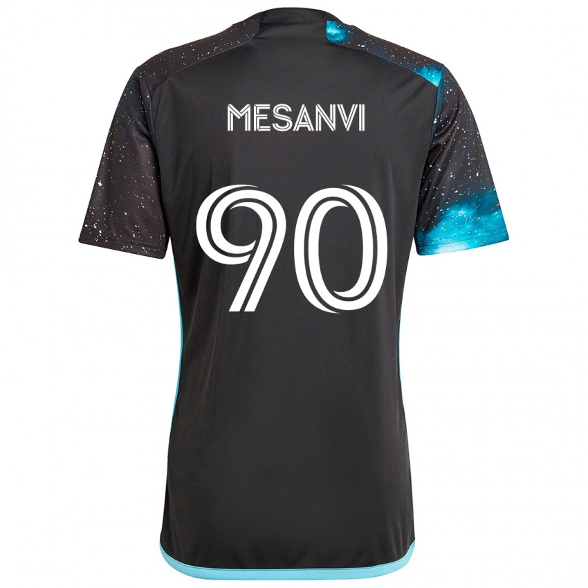 Niño Camiseta Loïc Mesanvi #90 Azul Negro 1ª Equipación 2024/25 La Camisa