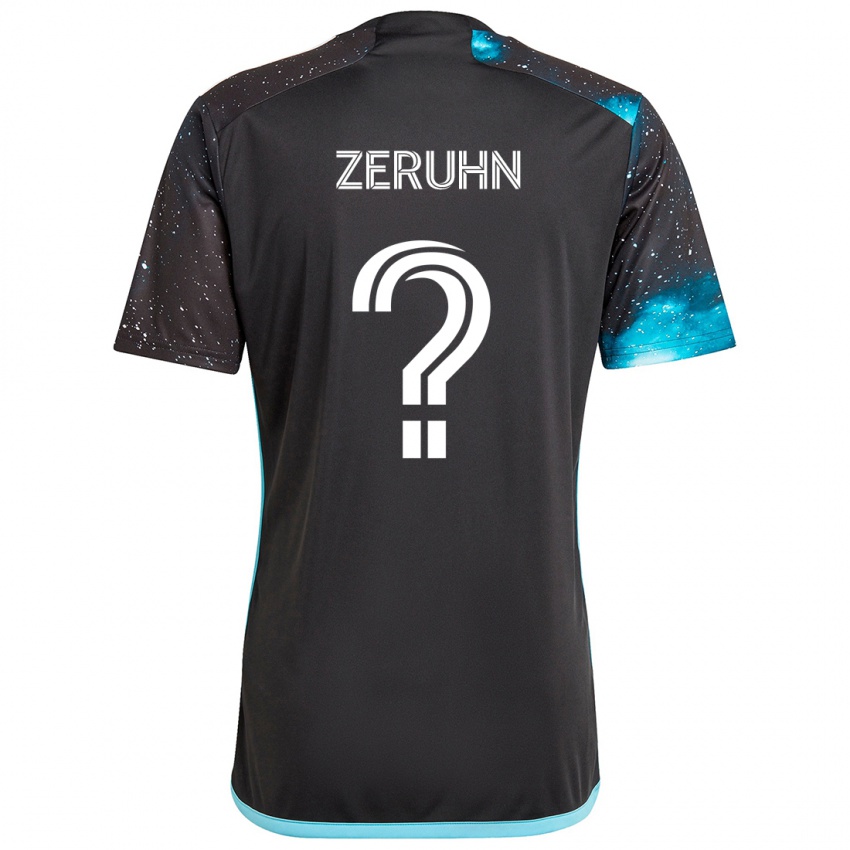 Niño Camiseta Kai Zeruhn #0 Azul Negro 1ª Equipación 2024/25 La Camisa