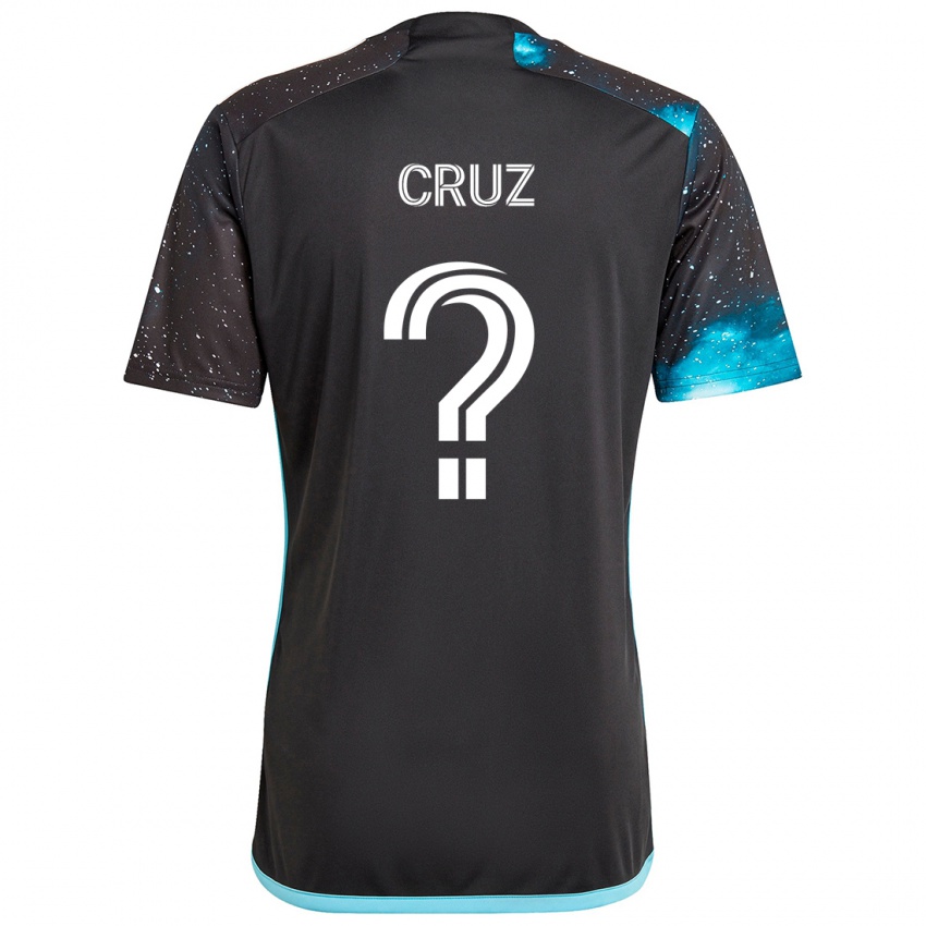 Niño Camiseta Giovanny Cruz #0 Azul Negro 1ª Equipación 2024/25 La Camisa