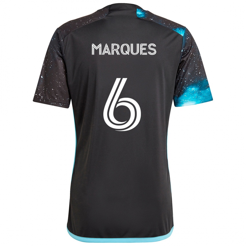 Niño Camiseta Mikael Marqués #6 Azul Negro 1ª Equipación 2024/25 La Camisa