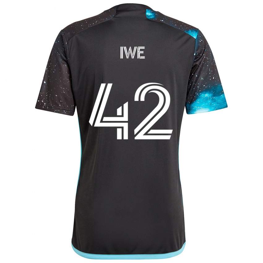 Niño Camiseta Emmanuel Iwe #42 Azul Negro 1ª Equipación 2024/25 La Camisa