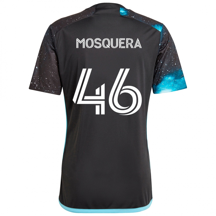 Niño Camiseta Juan Camilo Mosquera #46 Azul Negro 1ª Equipación 2024/25 La Camisa