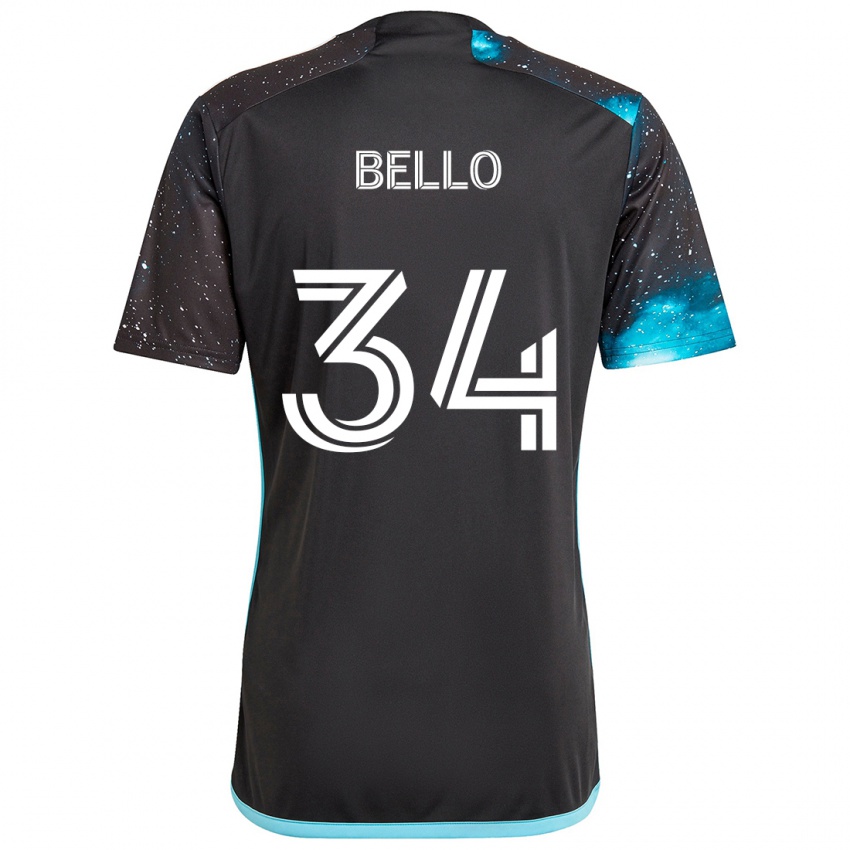 Niño Camiseta Zaydan Bello #34 Azul Negro 1ª Equipación 2024/25 La Camisa